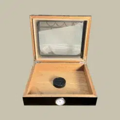 Glass Top Cigar Humidor HM-105A-BK – Open View