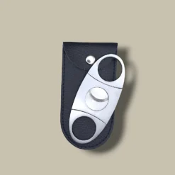 Guillotine Cigar Cutter Silver Matte DB-11SL – with Leather Case