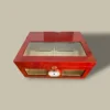 Large Red Glass Humidor Top Angle HM-201L-CH