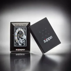 ZIPPO® Skull Clock Design Lighter with Box 29854