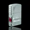 ZIPPO® Bolts Design Lighter – High Polish Chrome with Red Flame