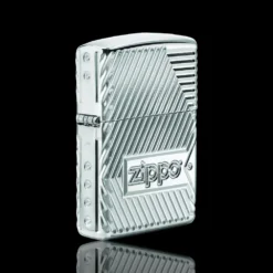 ZIPPO® Bolts Lighter Side Angle – Chrome Body