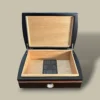 Black Cigar Humidor HM-105B-MT with Red Stitch – Open Interior