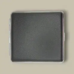 Black Leather Cigarette Case CC-48 Front View