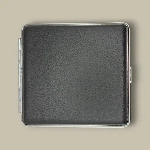 Black Leather Cigarette Case CC-48 Front View