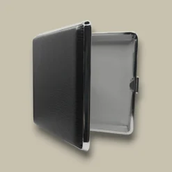 Black Leather Cigarette Case CC-48 Open