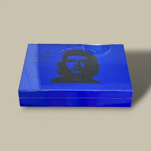 Blue Che Guevara Cigar Humidor HM-115W-BL – Top with Portrait