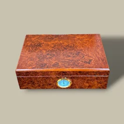 Brown Burl Wood Cigar Humidor HM-106B-BR – Top Closed