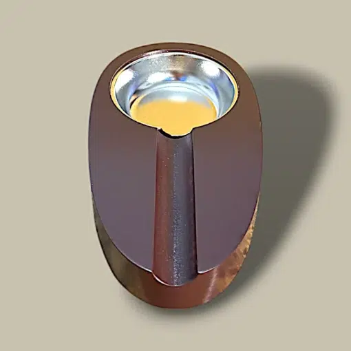 Brown Cigar Ashtray with Metal Insert – Accessory Set