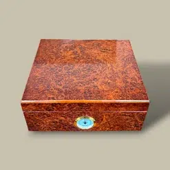 Burl Wood Cigar Humidor HM-116M-BU – Top View
