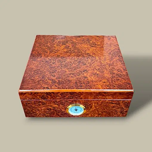 Burl Wood Cigar Humidor HM-116M-BU – Top View