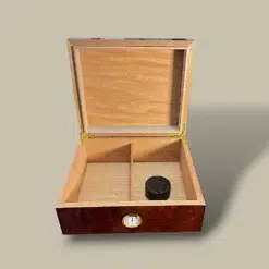 Burl Wood Cigar Humidor HM-117M-BU – Open Interior