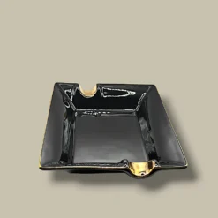 Ceramic Cigar Ashtray Black Gold ASH-CG01GD – Angled View