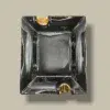 Ceramic Cigar Ashtray Black Gold ASH-CG01GD – Top View