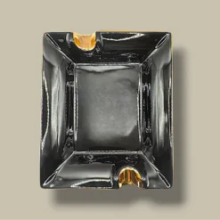 Ceramic Cigar Ashtray Black Gold ASH-CG01GD – Top View