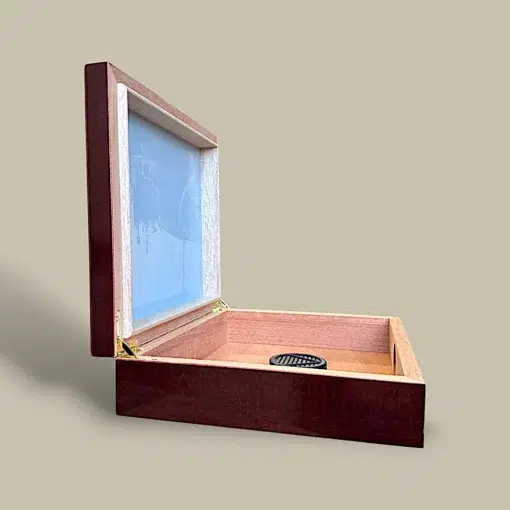 Cherry Glass Ship Humidor HM-111G-CH – Side Angle