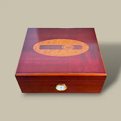 Cherry Wood Cigar Humidor HM-117M-CH – Top View