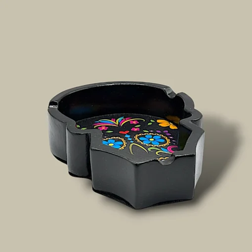 Black Painted Skull Cigar Ashtray ASH-CT01SF – Side View
