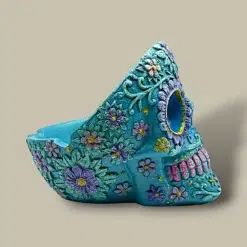 cigar-ashtray-blue-floral-skull-side-ASH-CT01AE