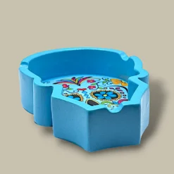 Blue Painted Skull Cigar Ashtray ASH-CT01SB – Side View