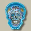 Blue Painted Skull Cigar Ashtray ASH-CT01SB – Top View