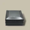 Black Leather Cigar Ashtray Box Set ASH-CG07BK – Front View