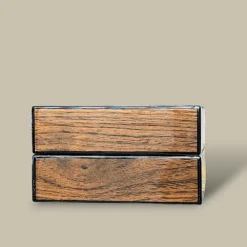 Wood Finish Cigar Ashtray Box Set ASH-CG07W – Front View