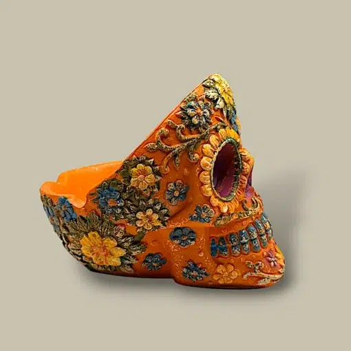 Colorful Skull Cigar Ashtray ASH-CT01AC – Side Angle