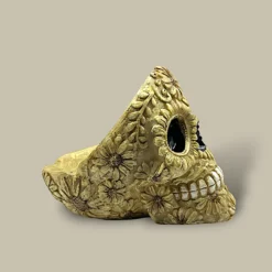 Floral Skull Cigar Ashtray ASH-CT07AB – Side View