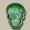 Green Painted Skull Cigar Ashtray ASH-CT01SC – Top View