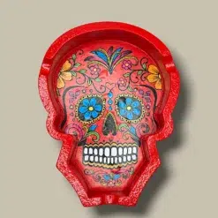 Red Painted Skull Cigar Ashtray ASH-CT01AD – Top View