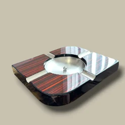 Rosewood and Metal Cigar Ashtray ASH-CG08E – Side View
