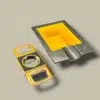 Yellow Rectangular Metal Cigar Ashtray with Cutter ASH-CG04AC – Front View