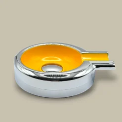 Yellow and Silver Cigar Ashtray ASH-CG04AB – Side View