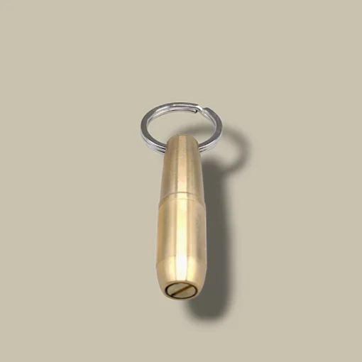 Bullet Cigar Cutter Keychain Brass Gold BC-80G – Front View