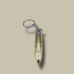 Bullet Cigar Cutter Keychain Glossy Gold BC-66G – Front View