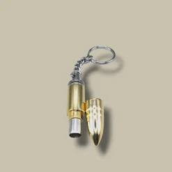 Bullet Cigar Cutter Keychain Glossy Gold BC-66G – Open View