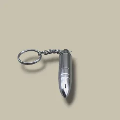 Bullet Cigar Cutter Keychain Silver BC-87S – Front View