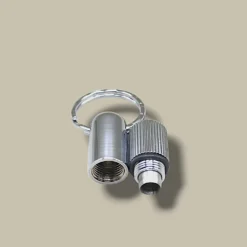 Bullet Cigar Cutter Keychain Silver – Open View