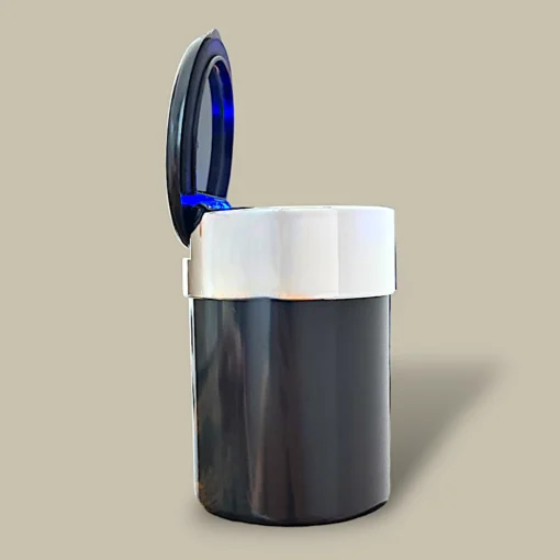 Black LED Cigarette Ashtray ASH-CT18BK – Side Open