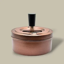 Copper Metal Push-Top Cigarette Ashtray ASH-CT09CA – Front View