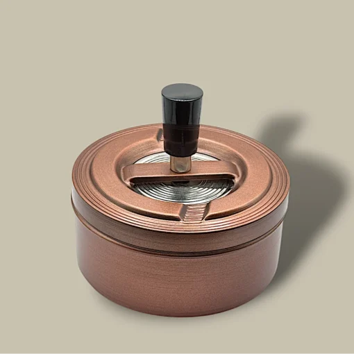 Copper Metal Push-Top Cigarette Ashtray ASH-CT09CA – Top View