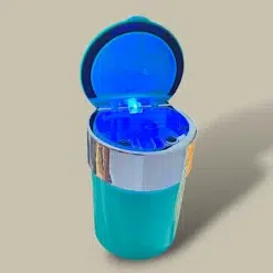 Turquoise LED Cigarette Ashtray ASH-CT18TE – Side Open