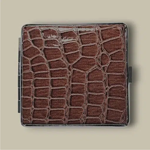 Crocodile Leather Cigarette Case CC-31 Front View Caption: Crocodile Leather Cigarette Case CC-31 (Front View) Crocodile Leather Cigarette Case CC-31 Front View