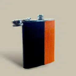 Black and Orange Crocodile Flask FL-520 – Open Cap