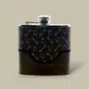 Equestrian Pattern Leather Flask FL-530 – Front View