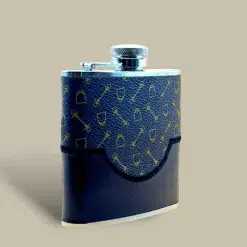 Equestrian Pattern Leather Flask FL-530 – Open Cap
