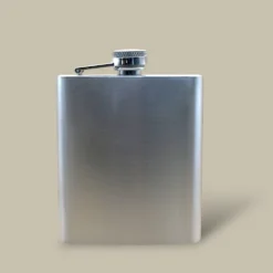 Classic Brushed Steel Flask FL-570 – Front View