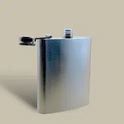 Classic Brushed Steel Flask FL-570 – Open Cap View