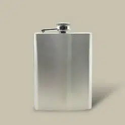 Brushed Steel Flask with Funnel FL-580 – Front View
